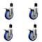 Service Caster 5'' Blue Poly Swivel 1-7/8'' Expanding Stem Caster Set Total Lock Brake, 4PK SCC-EXTTL20S514-PPUB-BLUE-178-4 - alternate 1